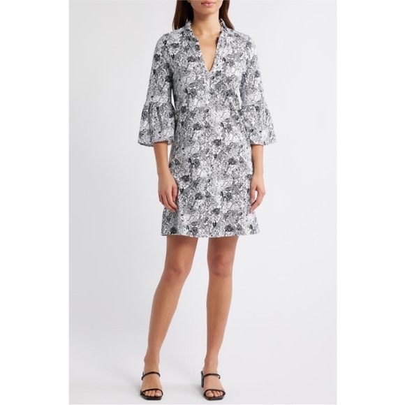 Lilly Pulitzer Dresses & Skirts - LILLY PULITZER Hayes Supima Cotton Onyx Bell Sleeve Shift Dress | Small